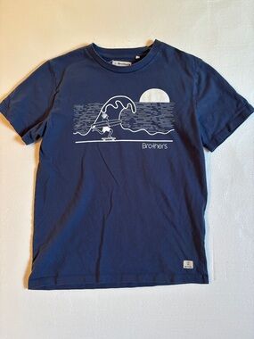 Brothers Navy Short Sleeve Surf Graphic Tee